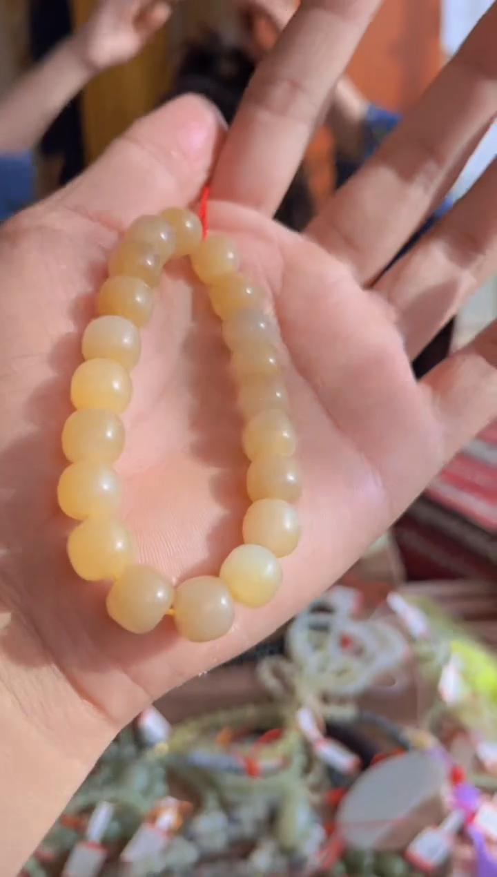【闪购商品】和田玉（糖玉）手串未镶嵌且末料金山糖卡10