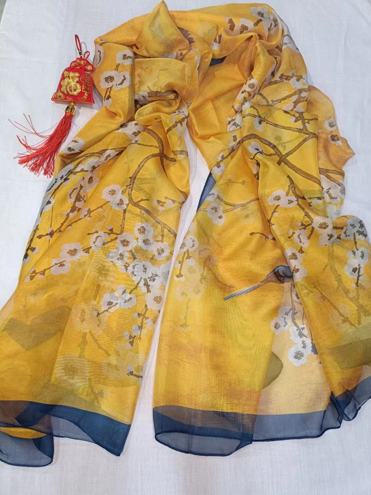 女式优柔纱丝巾190*120 明日黄花 优柔纱围巾时尚百搭高档丝巾