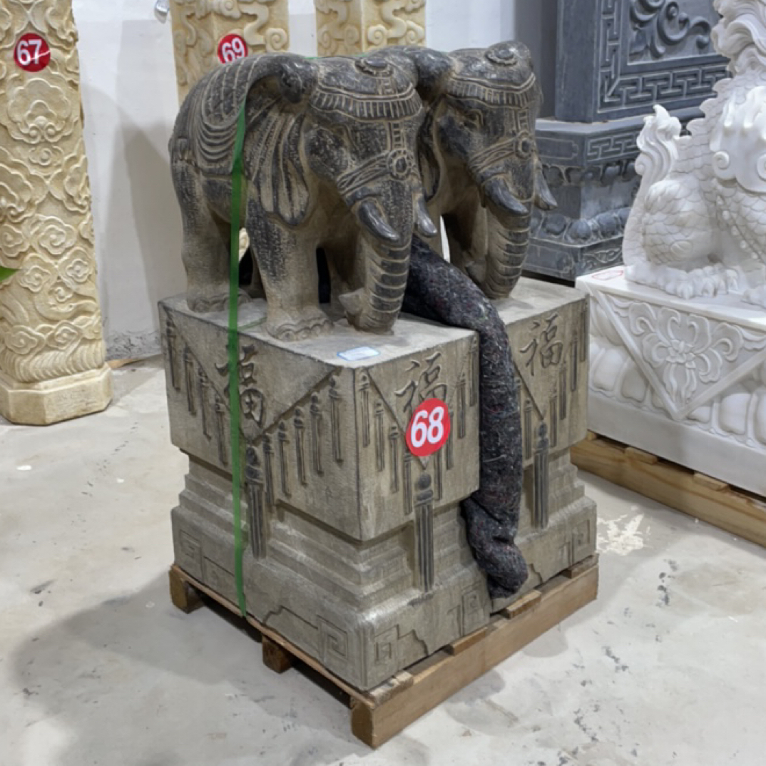 青石仿古做旧门墩抱鼓石一对大小尺寸可选定金米链接