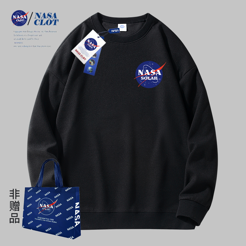 NASA联名2023秋季新款字母印花男女同款ins美式宽松休闲卫衣长袖