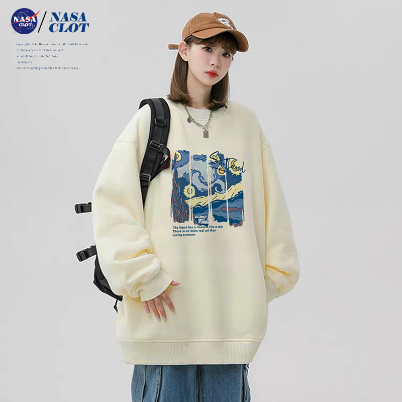 NASA秋季新款潮牌个性时尚男士长袖休闲运动个性潮流情侣上衣百搭