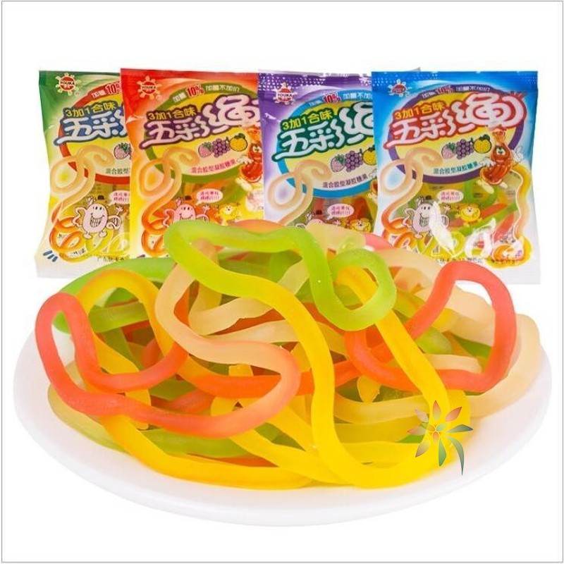 优卡YK5+2套餐橡皮糖果汁软糖qq糖童年怀旧糖果校园/0lb蔬菜组合
