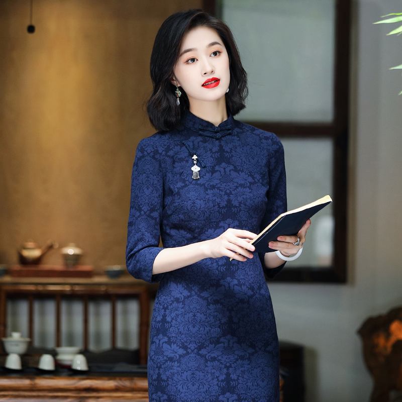 清「反季」棉麻旗袍春季女优雅复古中国风日常改良连衣裙230354