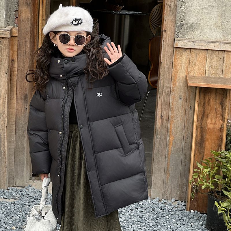 波司澄儿童羽绒服女2023新款洋气中大童过膝中长款加厚女孩学生冬