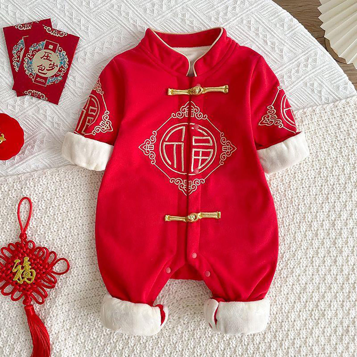 周岁礼服男女宝宝一岁婴儿秋冬加绒衣服生日抓周岁百天满