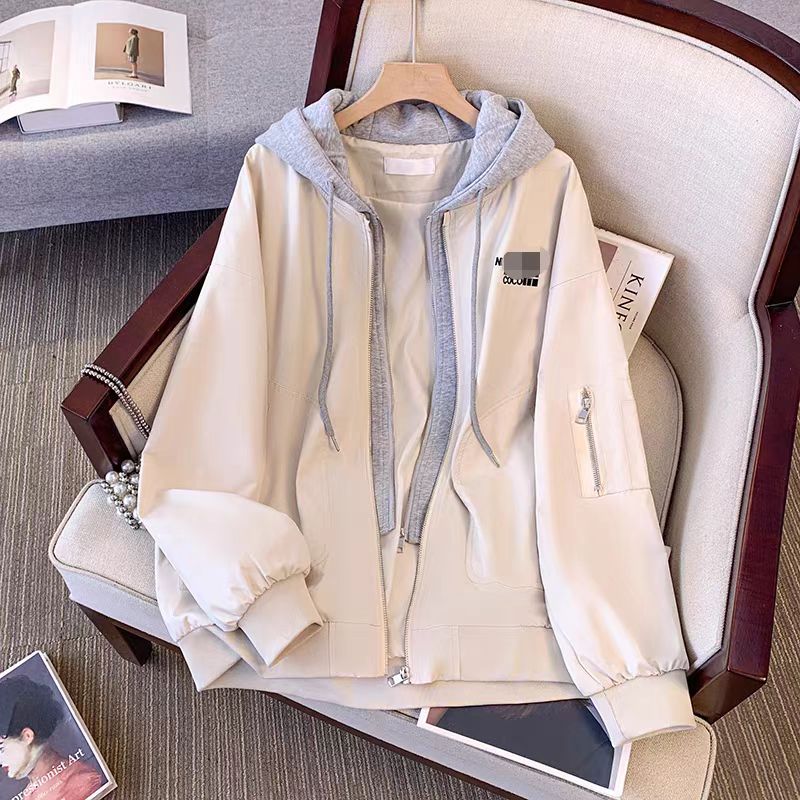 连帽夹克刺绣修身气质百搭女休闲春秋韩版