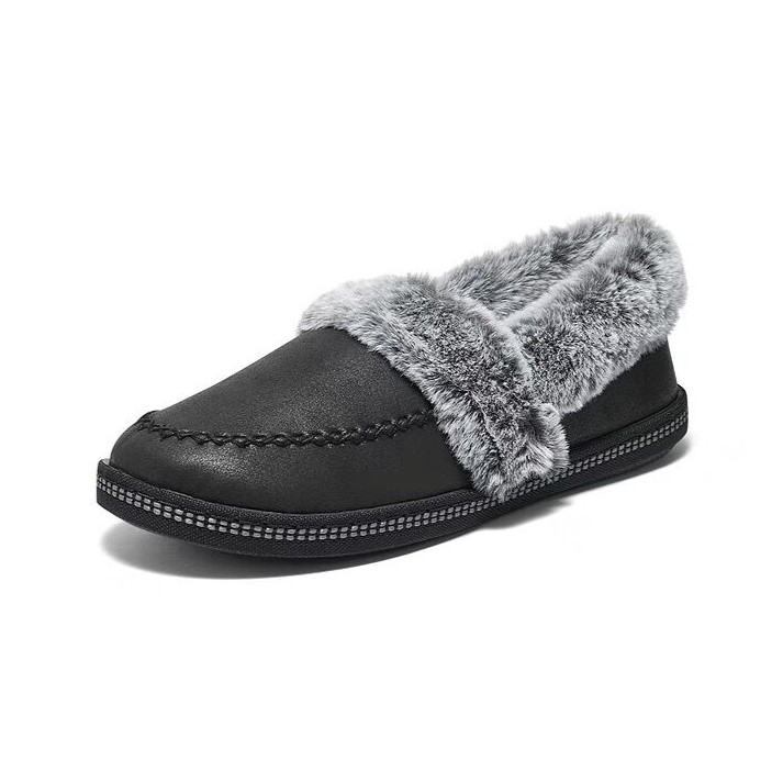 Skechers斯凯奇女鞋新款休闲平底棉鞋加绒保暖一脚蹬乐福鞋167622