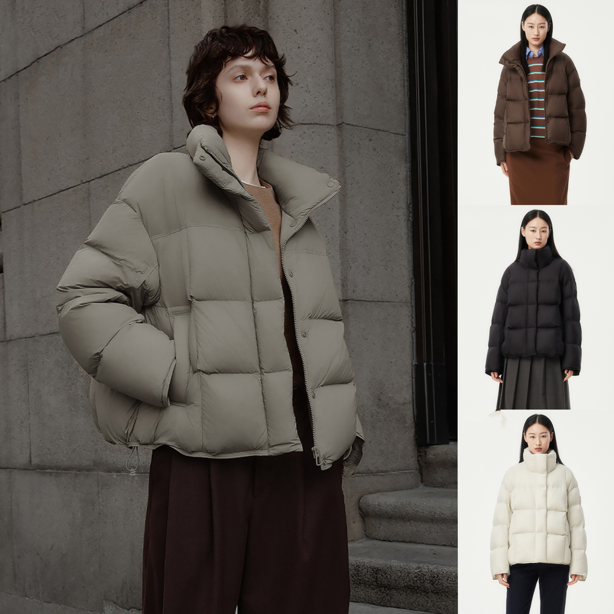 【断码福利】2024新款女士立领泡芙短款羽绒服TBF330350A