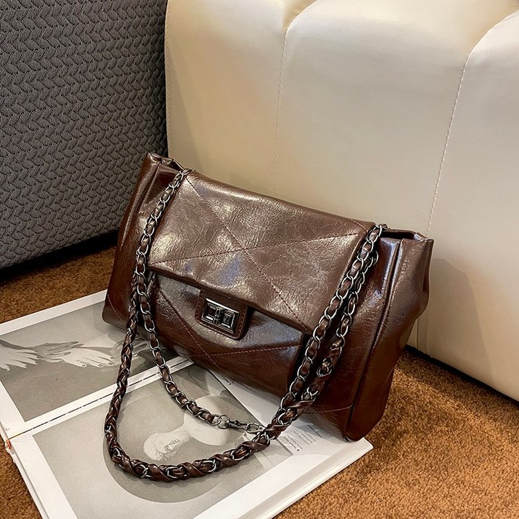 洋气休闲网红小方包显眼大包包包大容量腋下包爆款女包单肩包锁扣