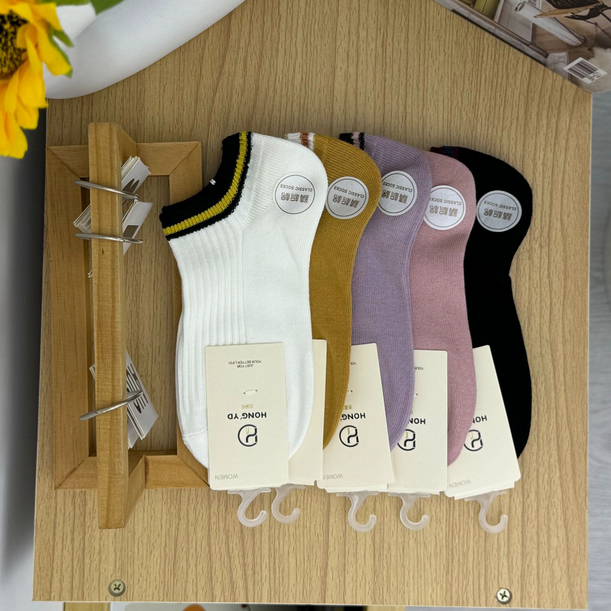 7751-21 5双装 女款短袜船袜网眼透气夏季柔软ins