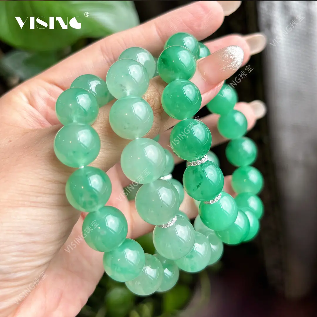 VS独龙非洲翠珠串13-14mm天然石英质玉手串【多样性发货发其一】