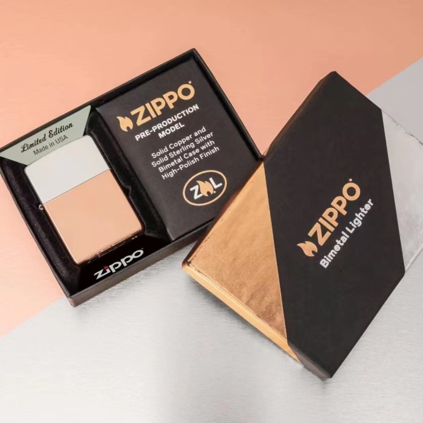 ZIPPO/之宝打火机美版48694/48695 925银 紫铜双金属拼接MBJ1