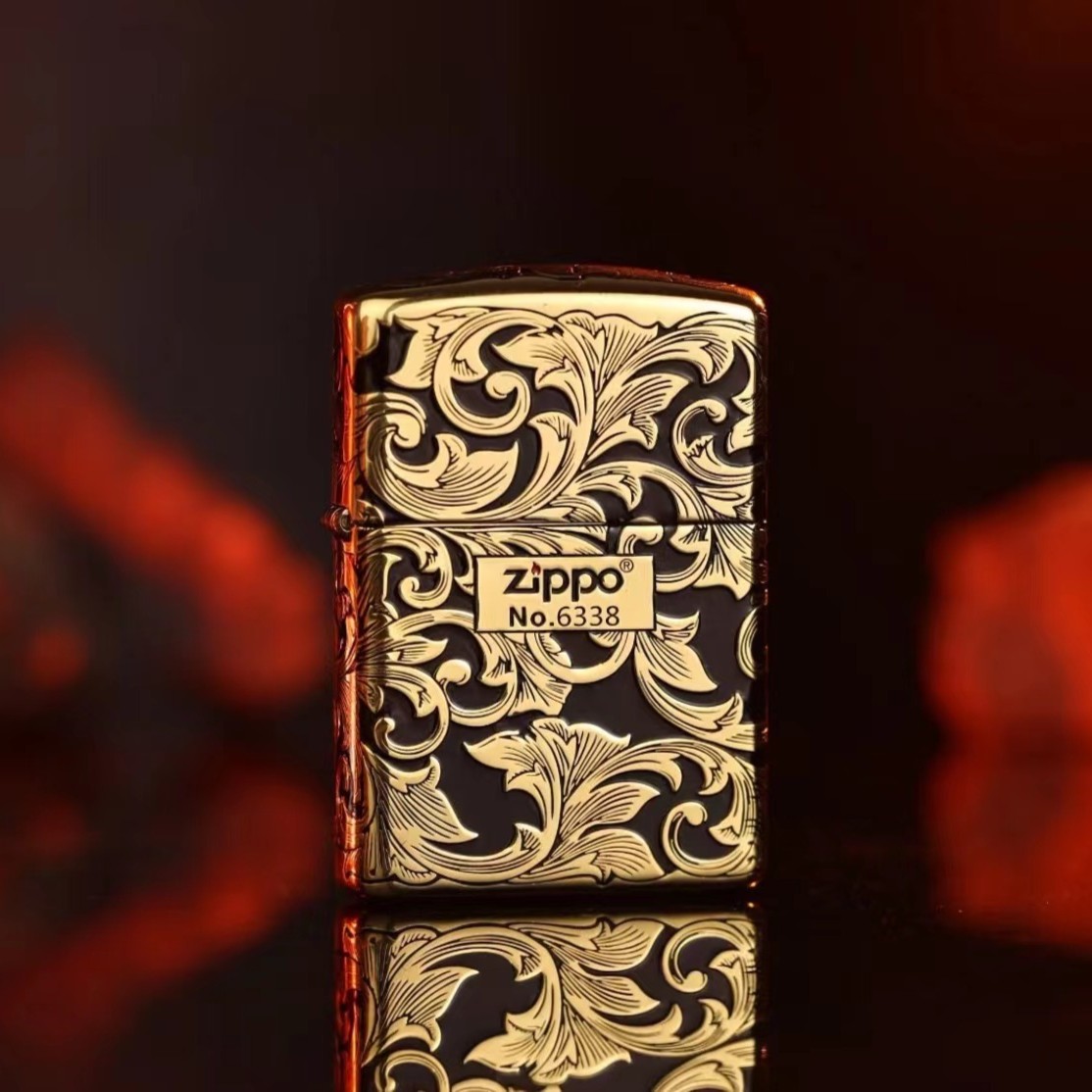 ZIPPO/之宝打火机 五面填色大唐草 黄铜盔甲防风火机 DYJ1