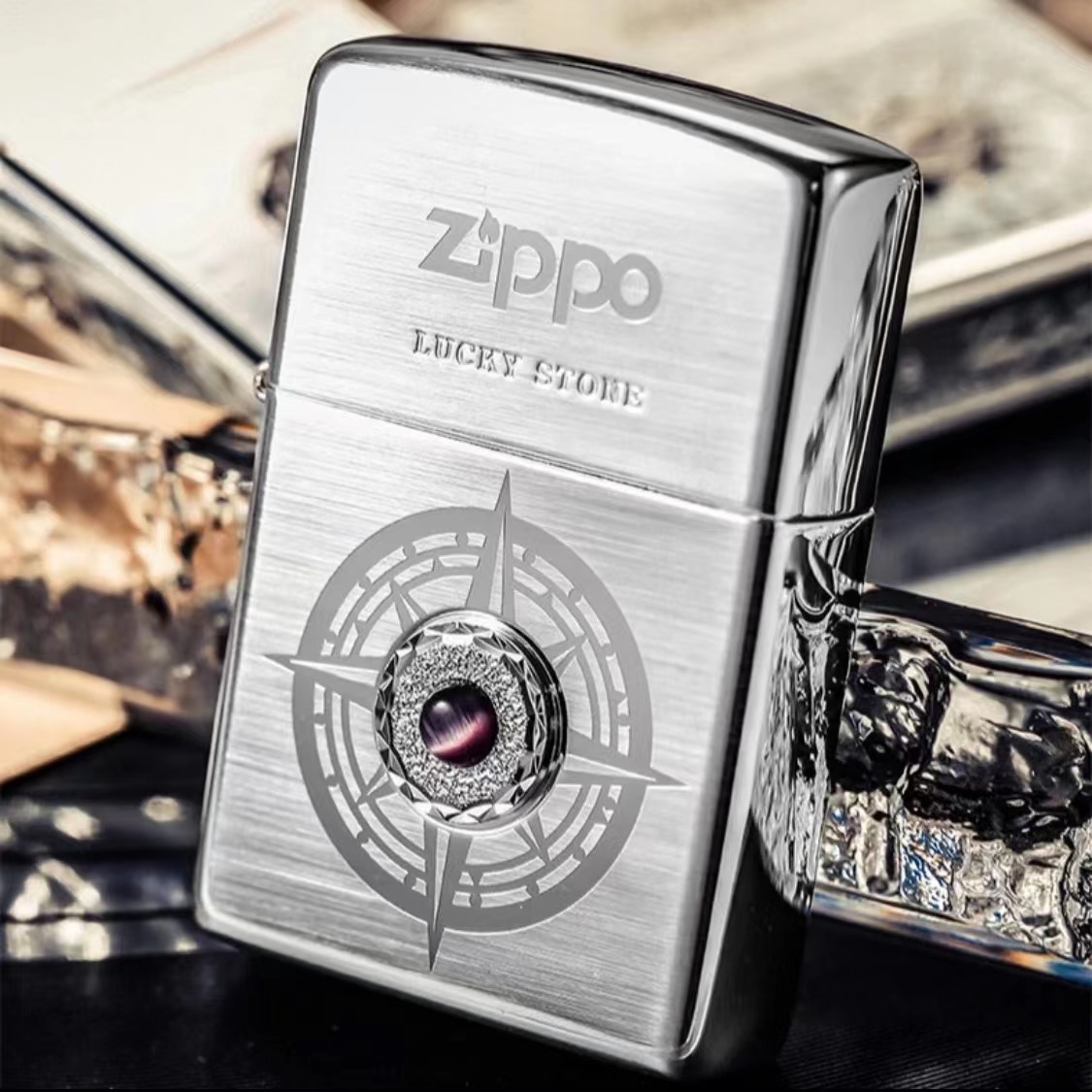 ZIPPO/之宝打火机 幸运石A-紫 高端个性砂轮防风 煤油火机