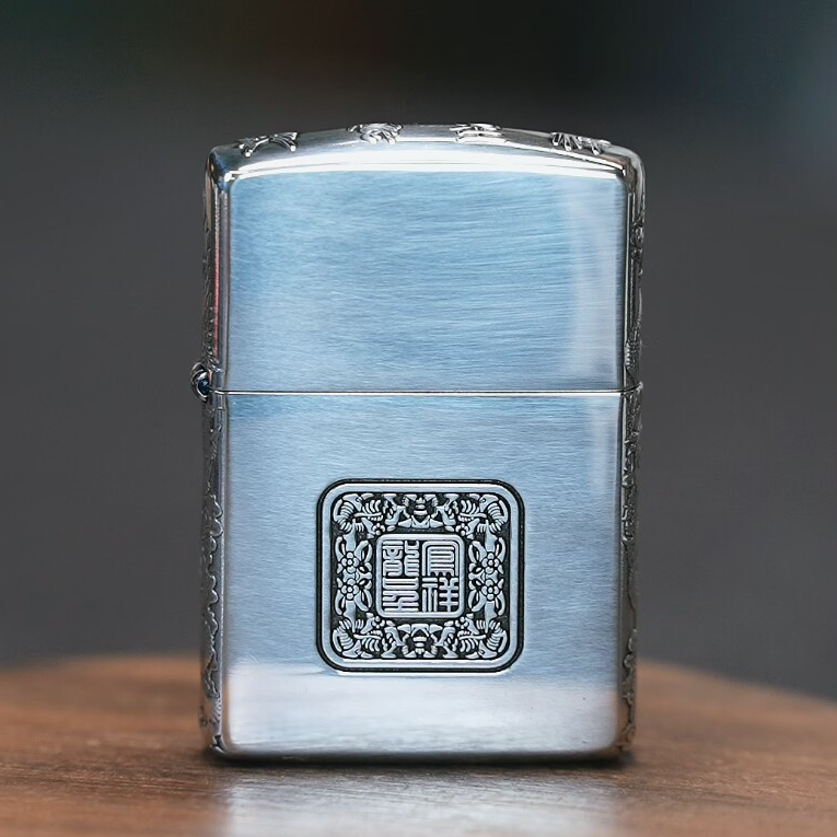 ZIPPO打火机   龙凤呈祥 黄铜盔甲精雕限量版立体4F01DIYD10GFD