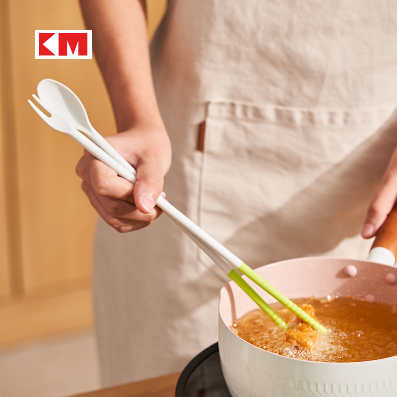 【外贸原单】日本防烫防滑加长筷子硅胶头耐热火锅筷多功能勺叉子