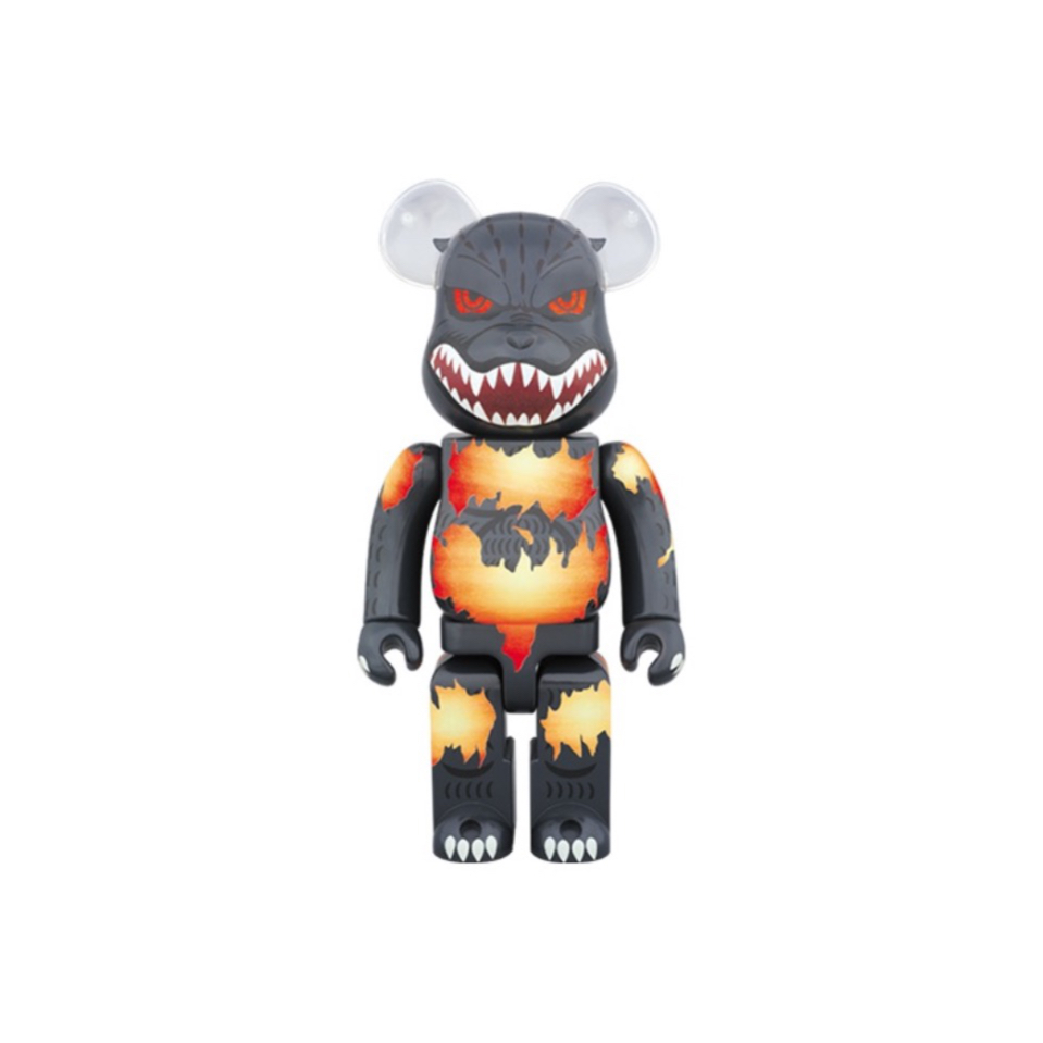 积木熊Bearbrick 初代红莲哥斯拉 双盒拆检 1000%尺寸70cm 潮玩