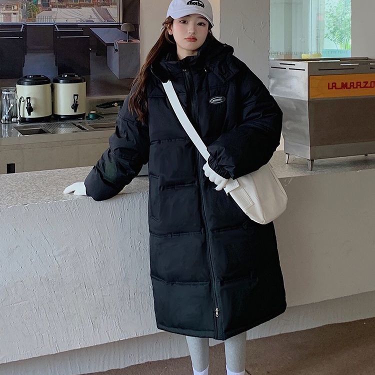 服女长款过膝2023冬季新款韩版袄宽松加厚衣ins潮百搭外套