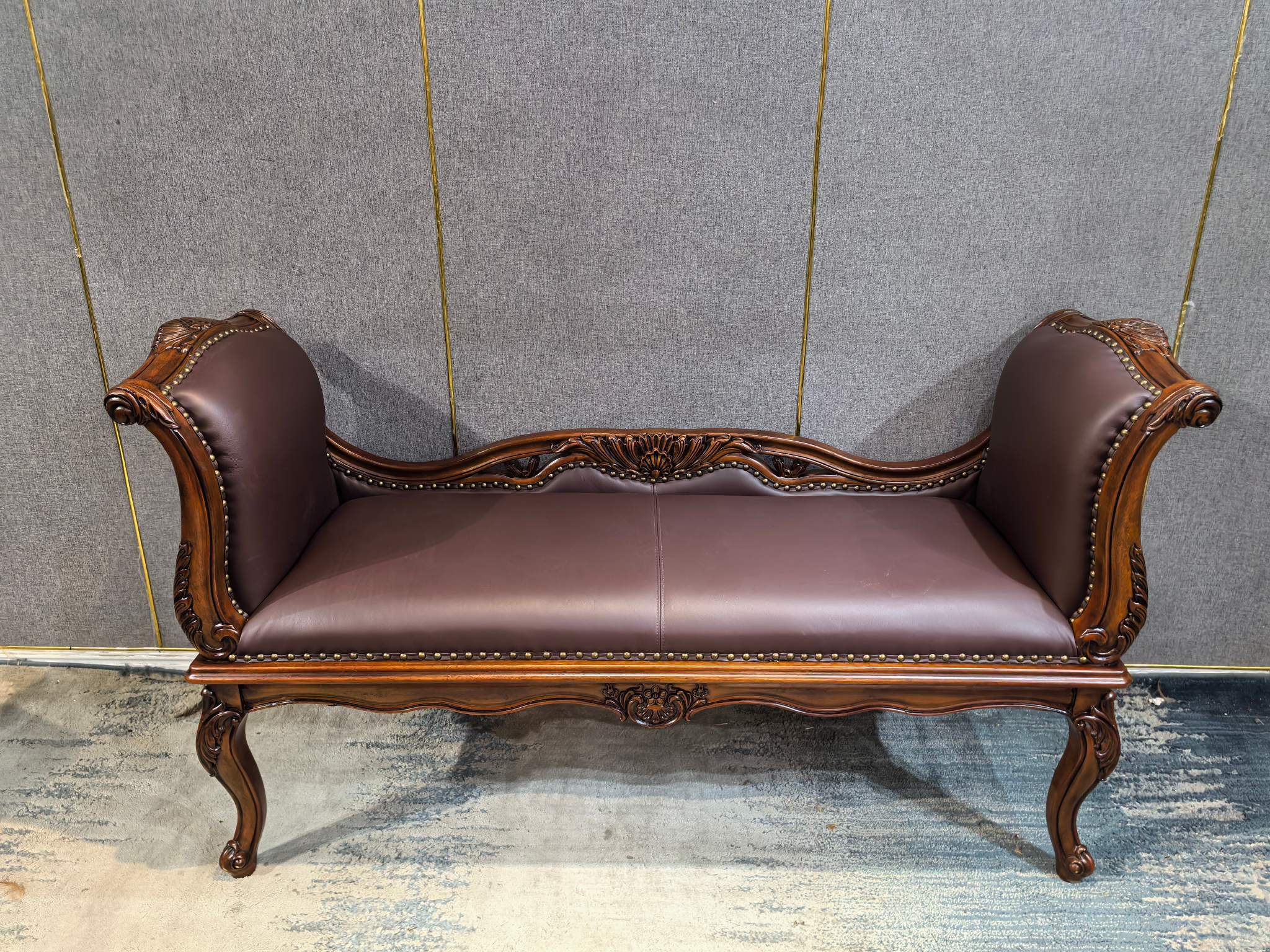 CWD310 床尾凳 1520*490*830坐高480美式复古简约雕花卧室坐具