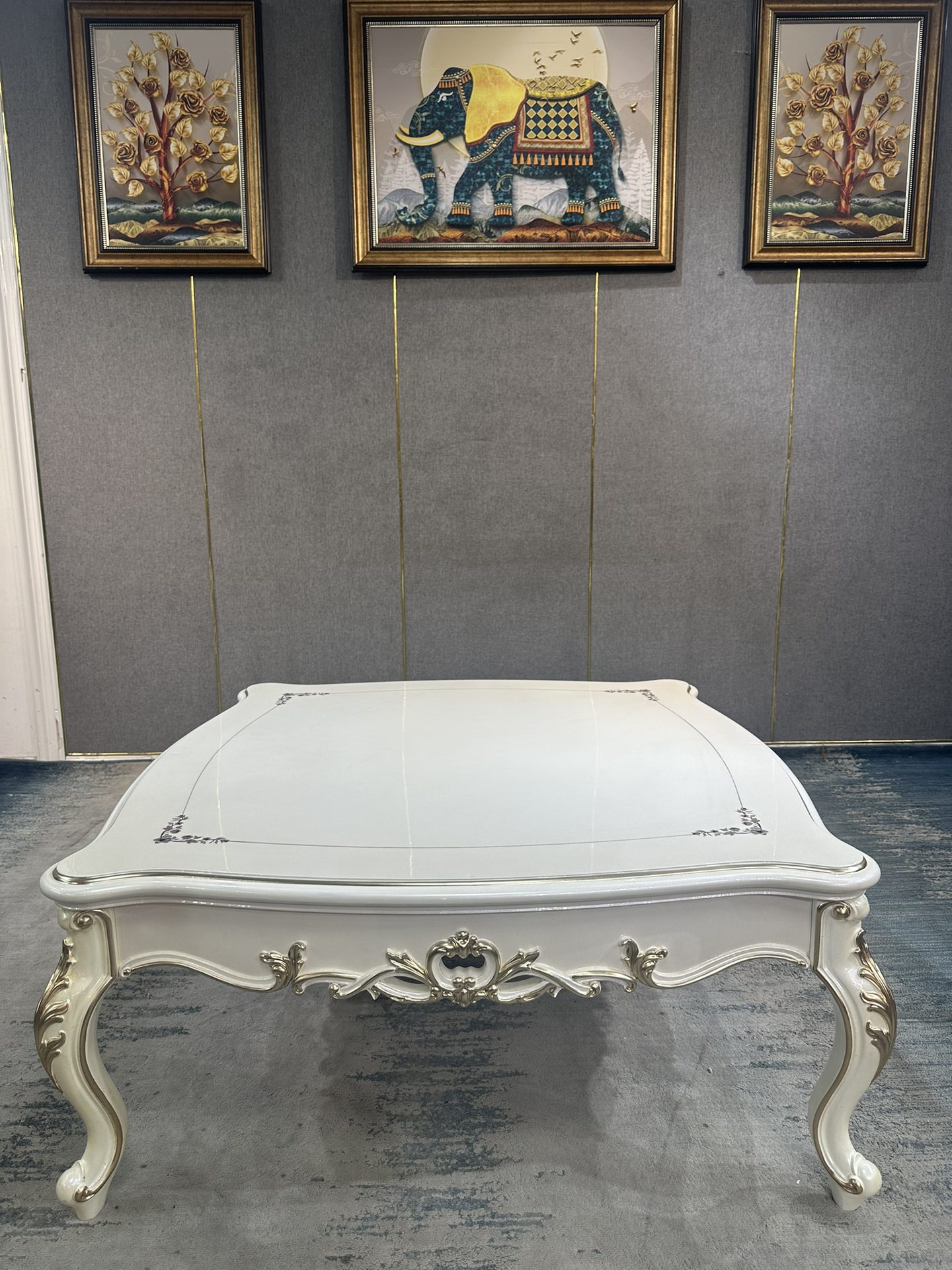 8001大方几 茶几 方几1180*1180*530家用简约方形雕花