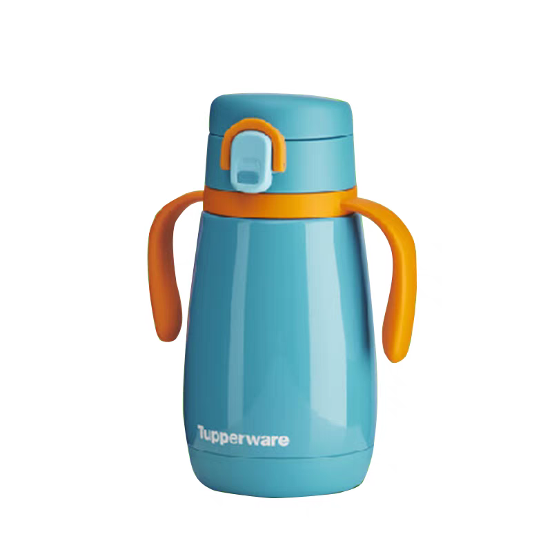 贝乐保温杯360ml弹跳便携搭配手柄背带水杯可爱防漏防摔保温杯