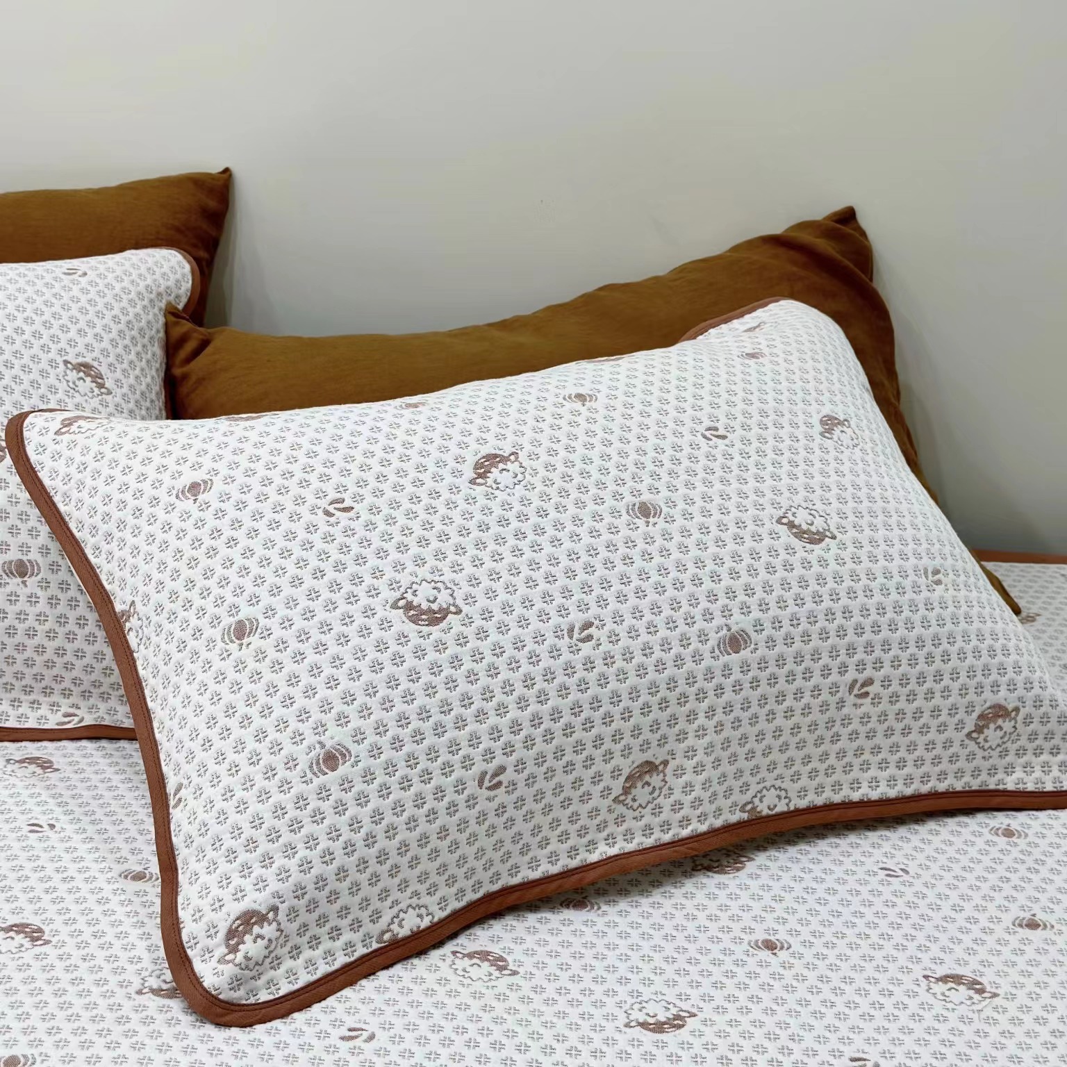 雅赞六层纱布枕巾枕套（透气柔软成人吸汗）