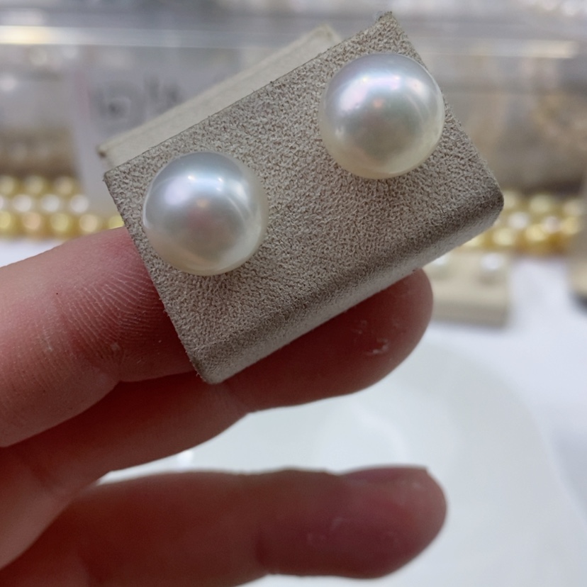 【闪购商品】海水珍珠耳饰18K金镶嵌