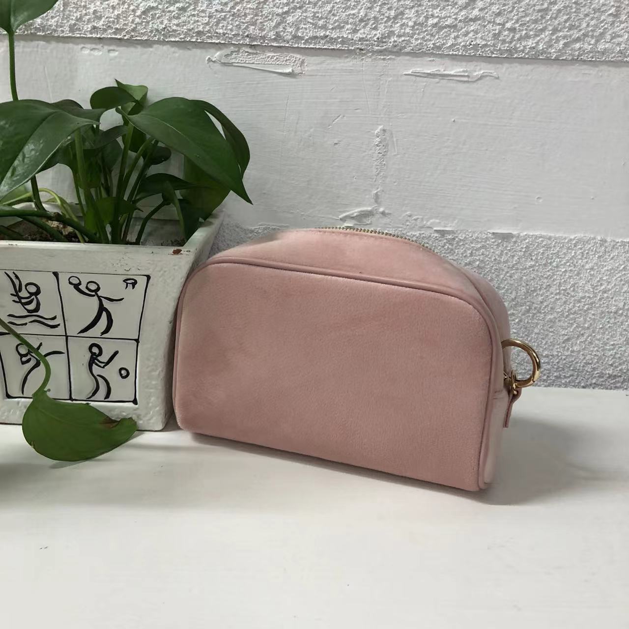 小汤家的化妆包（粉色丝绒）