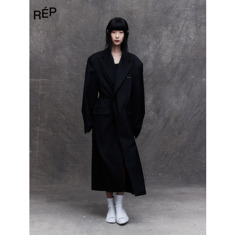 BONBOM设计师品牌黑色西装长外套24FW TheREPUBLIQUE女装买手店