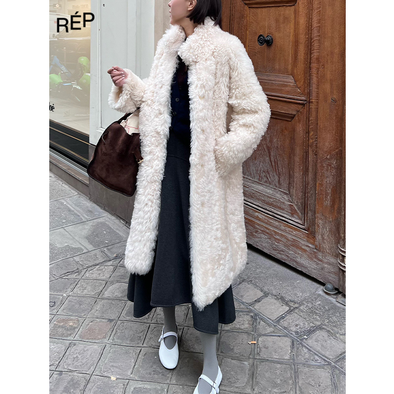 COEMES设计师品牌米色毛绒长款外套24FW TheREPUBLIQUE女装买手店