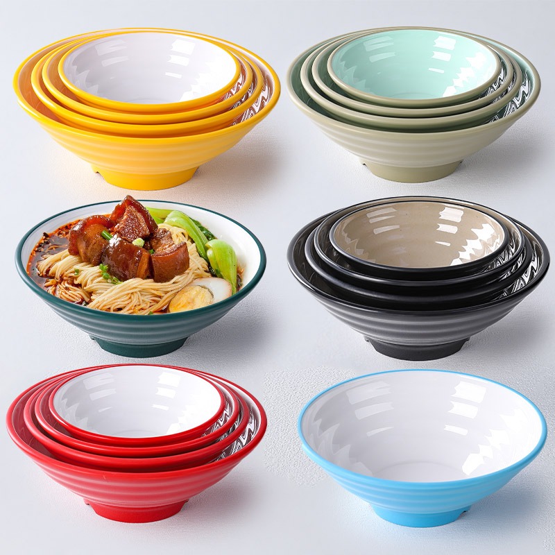 密胺餐具双色螺蛳粉麻辣烫大碗汤粉大汤碗粥碗牛肉拉面碗塑料菜碗