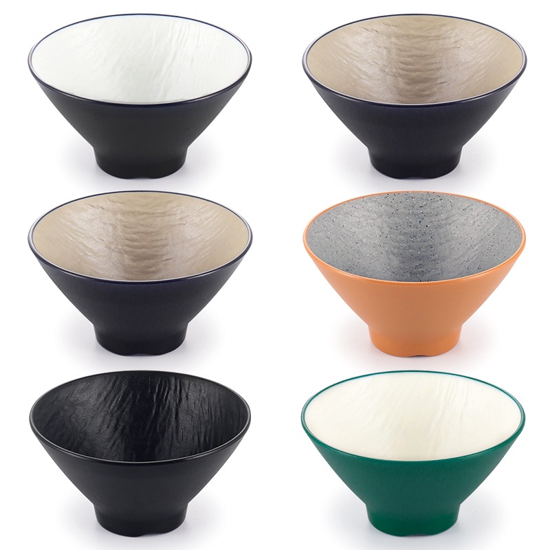 日式密胺斗笠碗商用塑料仿瓷汤面碗饭碗面馆拉面碗汤粉拌面米线碗