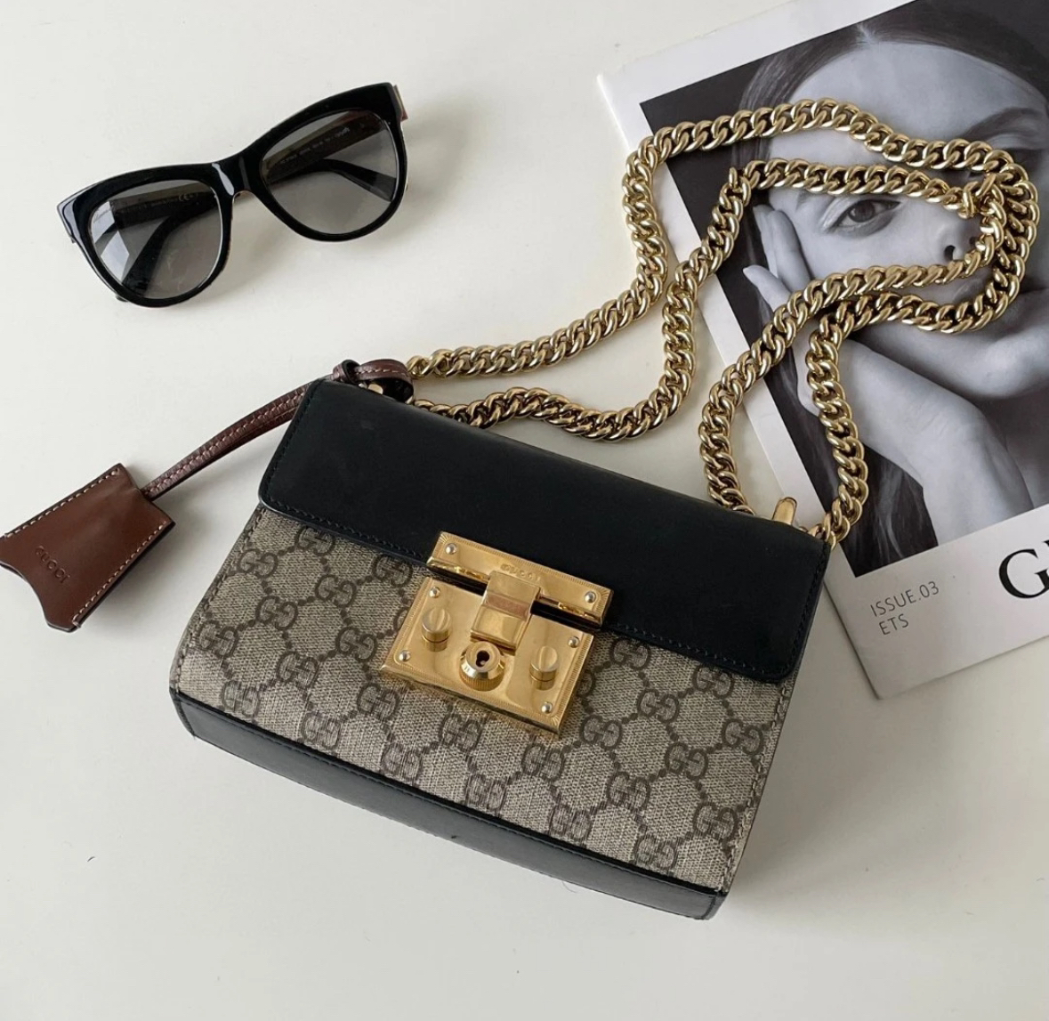 95新 GUCCI/古驰 老板放漏古驰padlock黑色