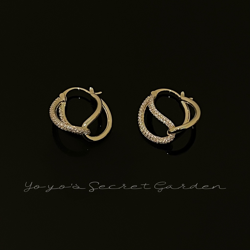 铜合金耳饰 时髦金色几何构造型耳环503