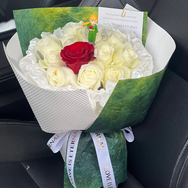 花束包装纸平面石纹纸皱纹纸渐变纸黄恋绿小红书爆款花店鲜花包装