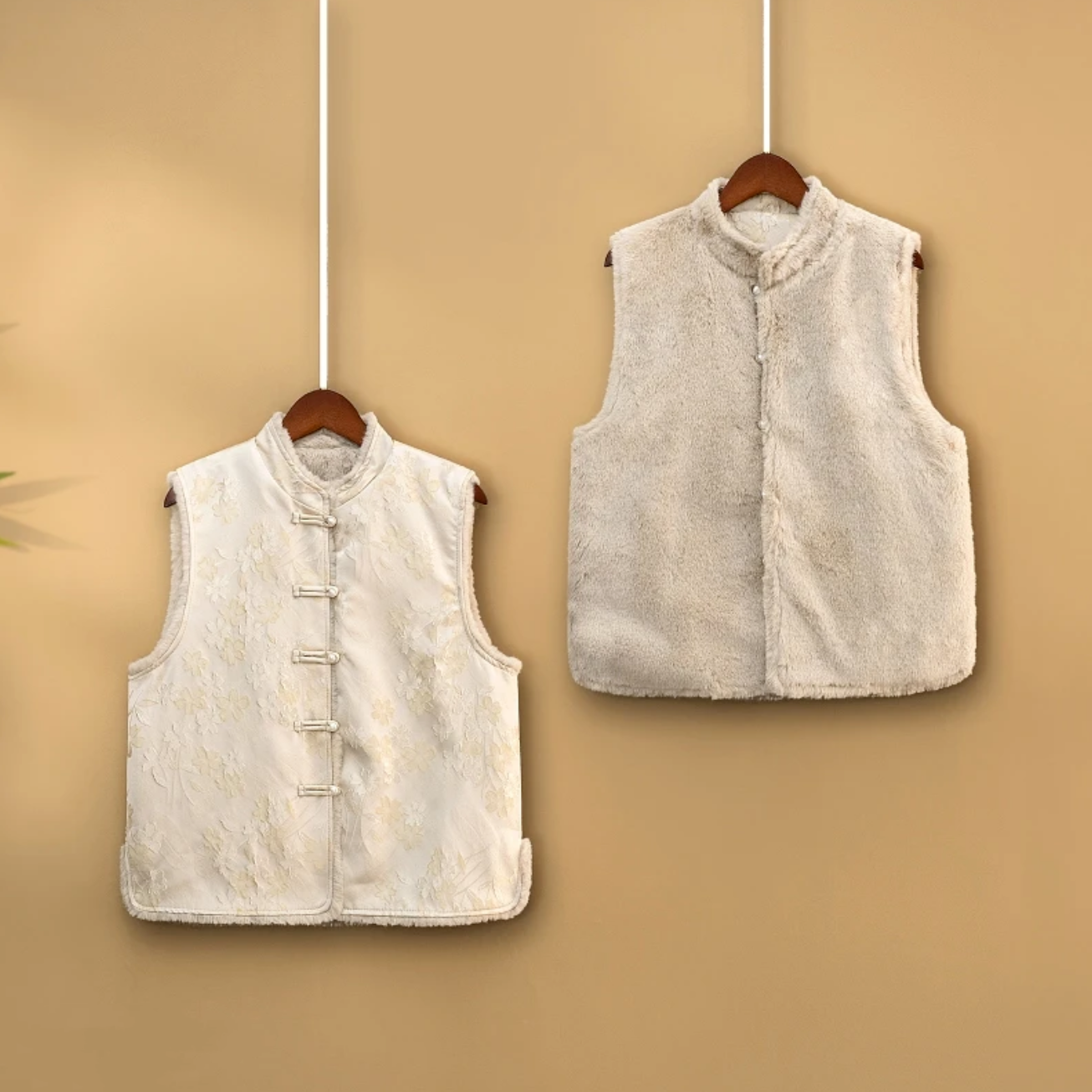 【雪绒】冬季马甲国风新中式冬季加厚马夹外套国风加厚马甲