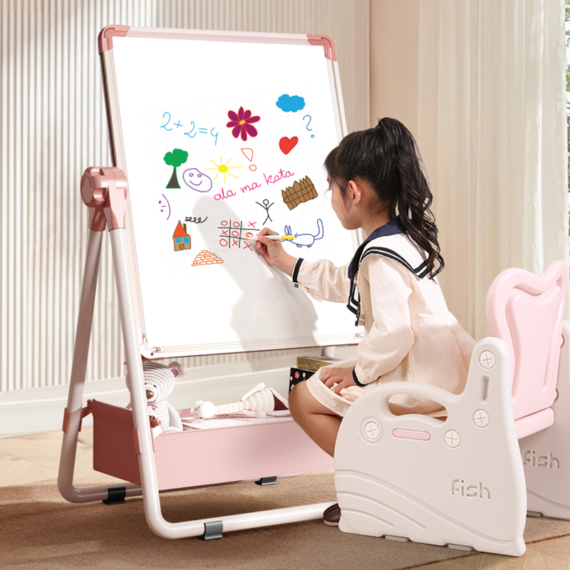 儿童家用双面画板磁性支架式小黑板无尘写字白板宝宝可擦涂鸦教学