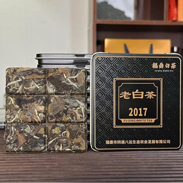 寿眉老白茶黑金小方片2017年福鼎原产白茶茶叶30g