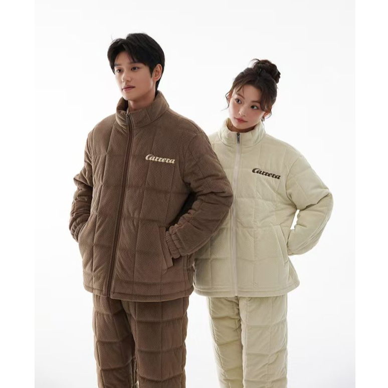 亲嘴猫三层加厚波岛绒情侣款可外穿睡衣套装