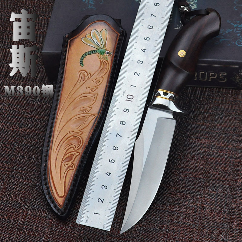 M390粉末钢直刀户外刀吃肉刀高端刀战术刀水果刀专用户外求生肉刀