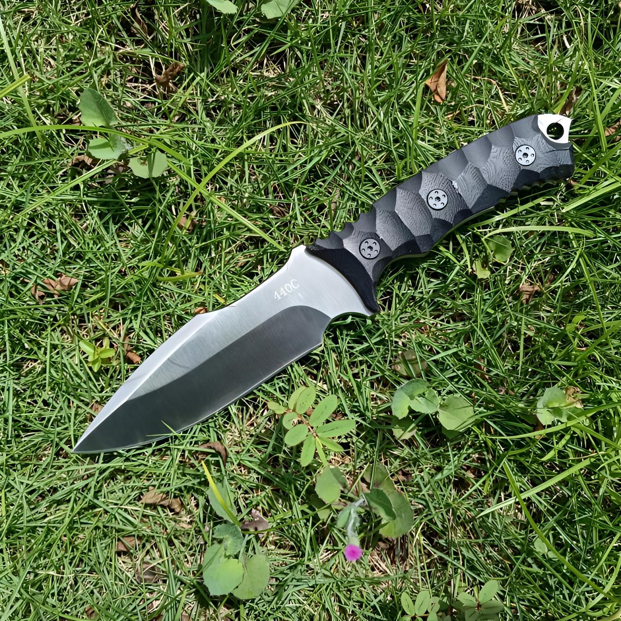 倚天440c户外刀直刀战术刀生存刀水果刀G10柄硬度HRC58-60可剃毛