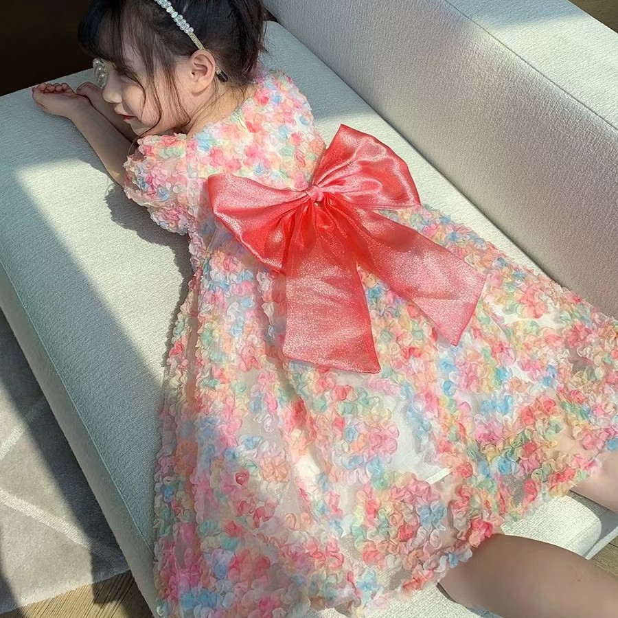 【小翠花】童连衣裙新款儿童裙子超仙女宝蓬蓬纱裙碎花女孩公主裙