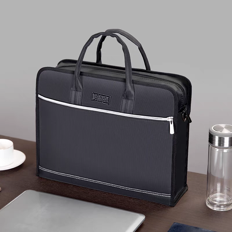 923大容量商务公文包水杯位男士上班专用通勤手提包女斜挎电脑包