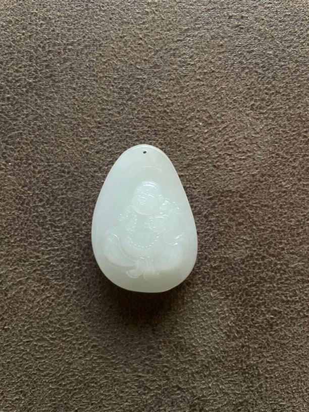 新疆和田玉黑山料弥勒佛吊坠女式