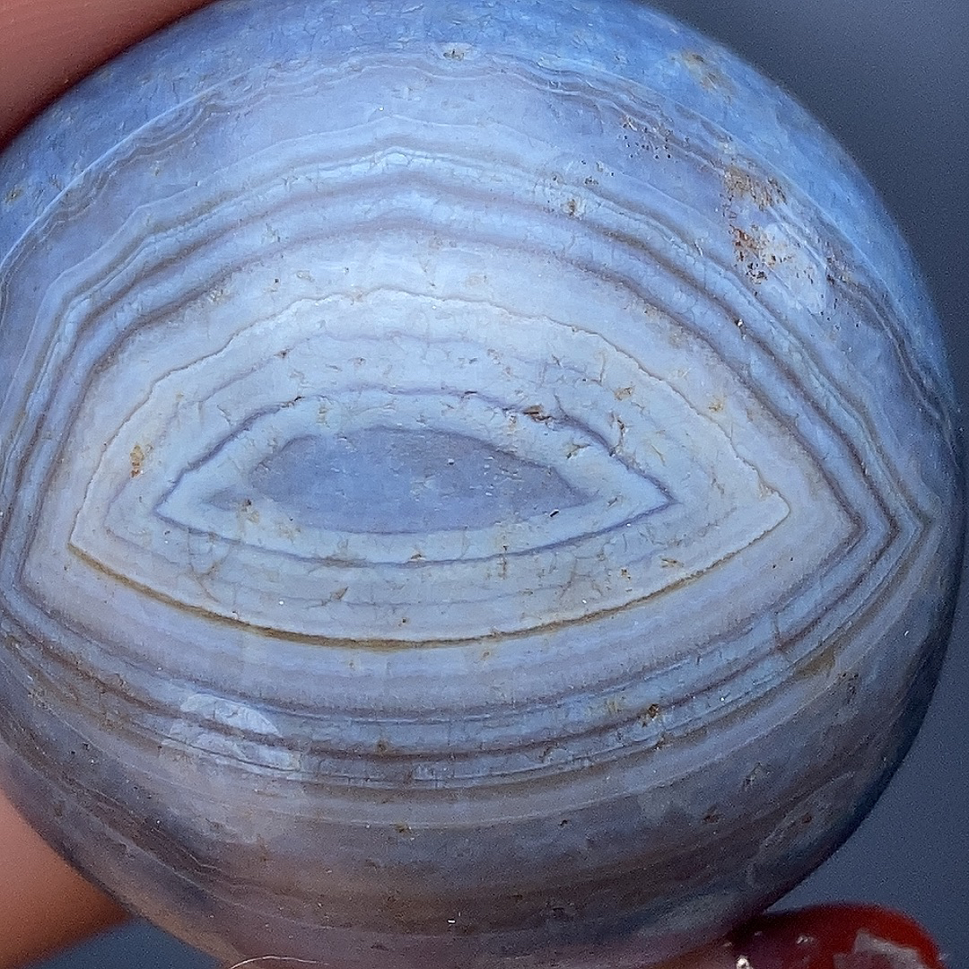 风化蓝沁古珠吊坠