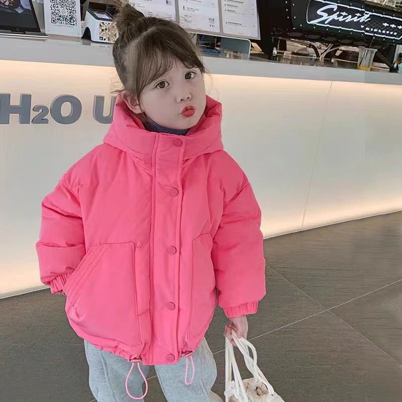 新款韩版儿童冬装女孩棉服大童时尚款加厚棉袄外套潮洋气宝宝连帽