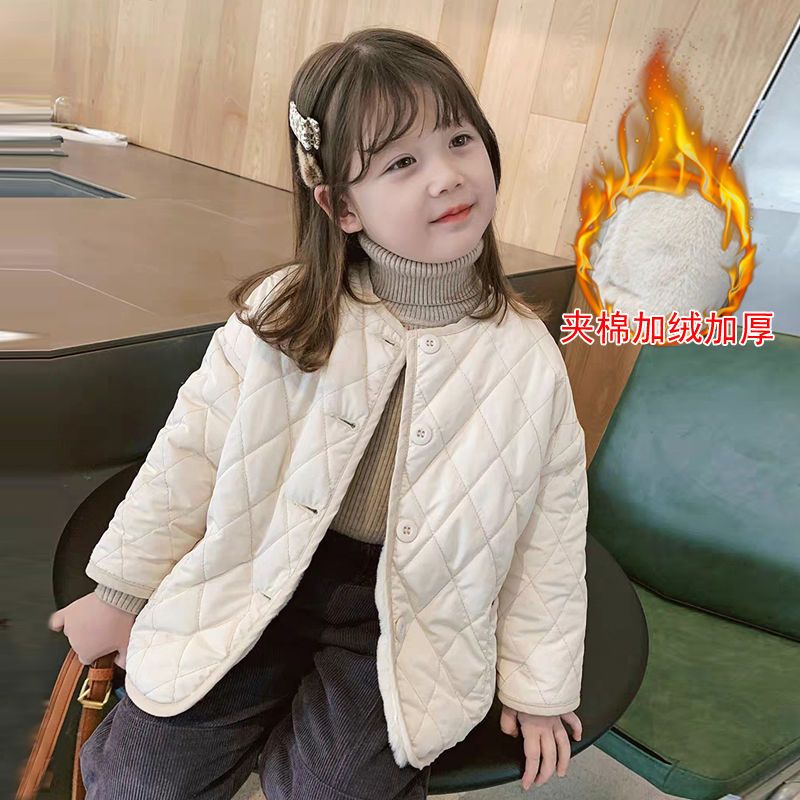 童装新款女童洋气加厚外套儿童洋气冬装宝宝韩版保暖棉袄上衣大童