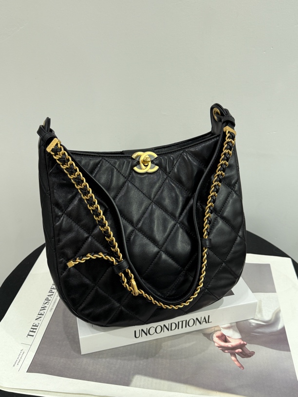 99新 Chanel/香奈儿 23b hobo黑金 全套 拍下送中检