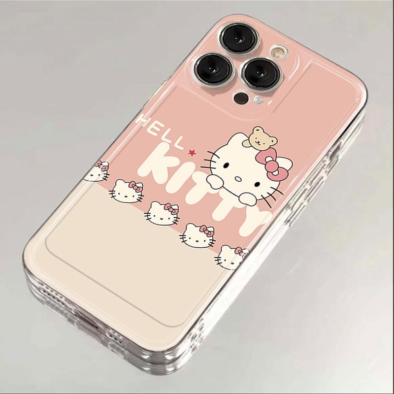 适用苹果15粉色凯蒂猫iPhone14promax天使眼13透明手机12壳软壳L