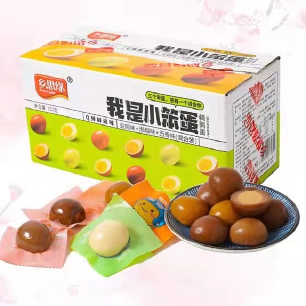 乡思缘我是小笨蛋333克去皮鹌鹑蛋卤味鹌鹑蛋混合口味混合装盐焗
